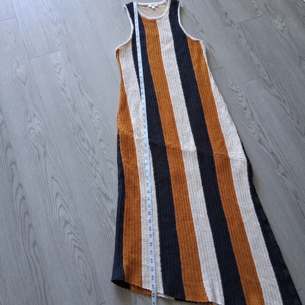 A.L.C. Marco Vertical Stripe Cotton Pointelle Maxi Dress - Picture 14 of 16